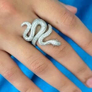 925 Sterling silver Pave encrusted Snake ring